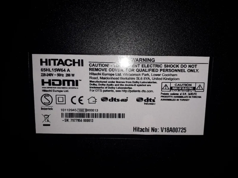 TV Hitachi 65" afbeelding 4