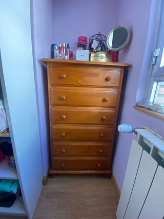 Cómoda de madera 6 cajones