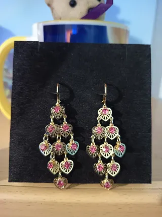 Pendientes Corazón Chapado Oro Rosa