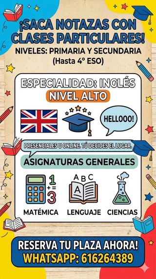 Clases particulares apoyo escolar a domicilio