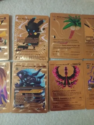 Cartas Pokémon Doradas con Sobre