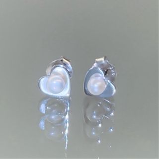 Pendientes Corazón Plata Perlas Naturales niña