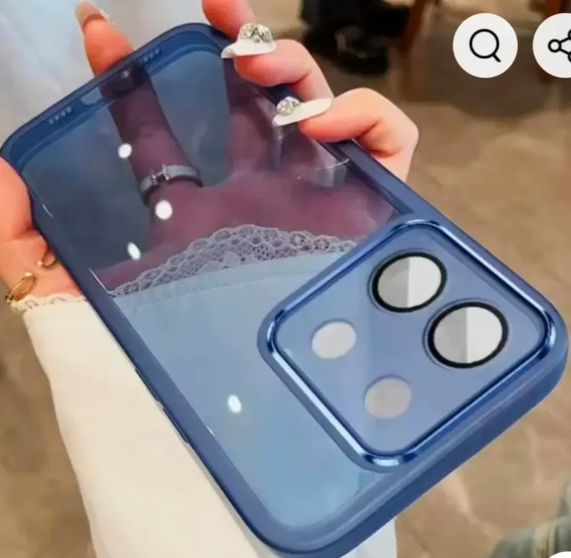 Funda móvil azul transparente