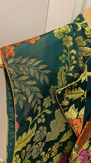 Chaleco fallero hombre verde bordado