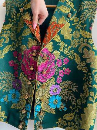 Chaleco fallero hombre verde bordado