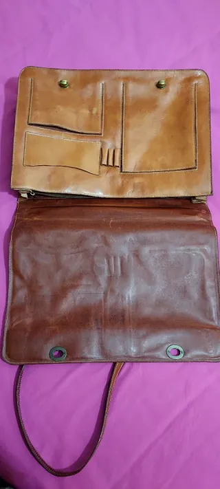 Portafolios cartera piel marrón