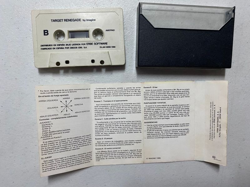 Target Renegade Amstrad Cassette VIDEOJUEGO ERBE afbeelding 3