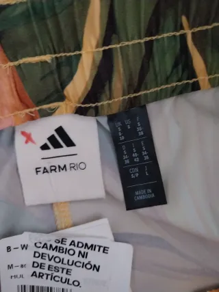 Short Adidas x Farm Rio Estampado Tropical