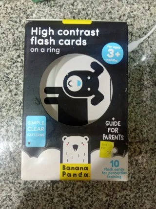 Tarjetas Flash Alto Contraste Banana Panda