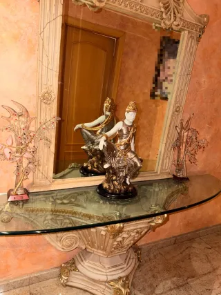 Entradita consola cristal y metal