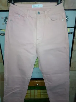 Jeans Stradivarius rosa pesca taglia 40