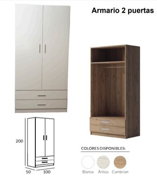 Armarios Nuevos de 2, 3 y 4 puertas con cajones