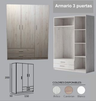 Armarios Nuevos de 2, 3 y 4 puertas con cajones