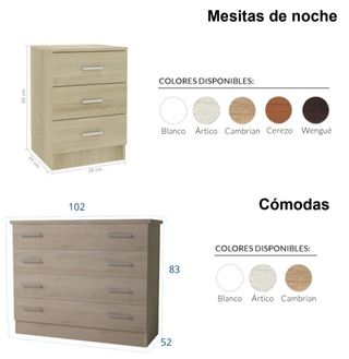 Armarios Nuevos de 2, 3 y 4 puertas con cajones