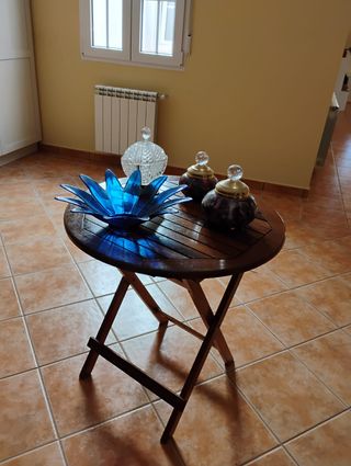 3 bomboneras y centro de mesa cristal