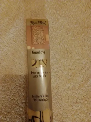 Estor enrollable poliéster beige y marrón