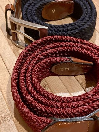 2 Cinturones Elásticos Trenzados Hombre