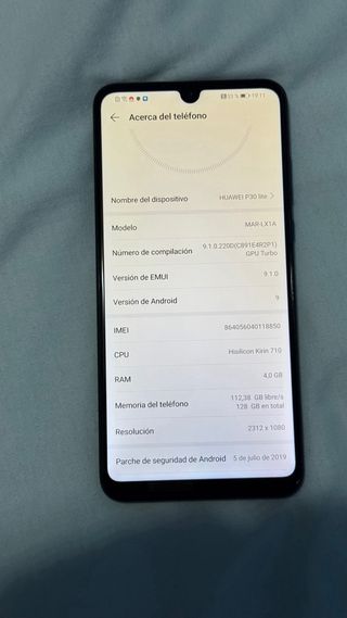 Huawei P30 lite 128Gb DEMO para piezas