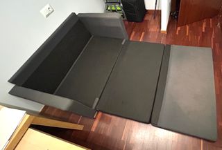 Sofá-cama 2 plazas gris. 140x80 cm.