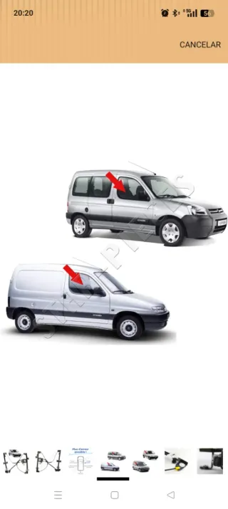 Elevalunas delantero derecho P.Partner/ C.Berlingo