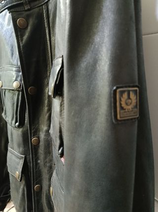 Cazadora de cuero Belstaff marrón oscuro