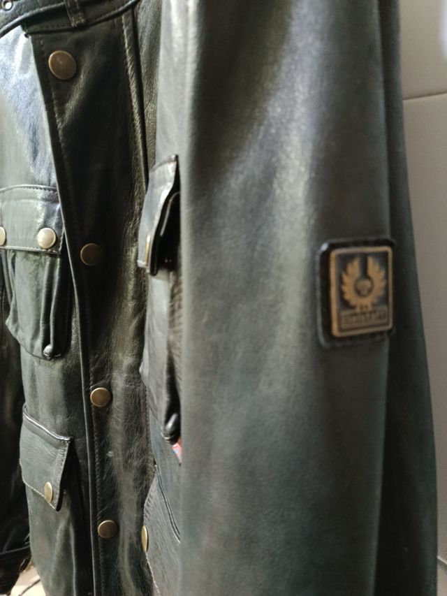 Cazadora de cuero Belstaff marrón oscuro