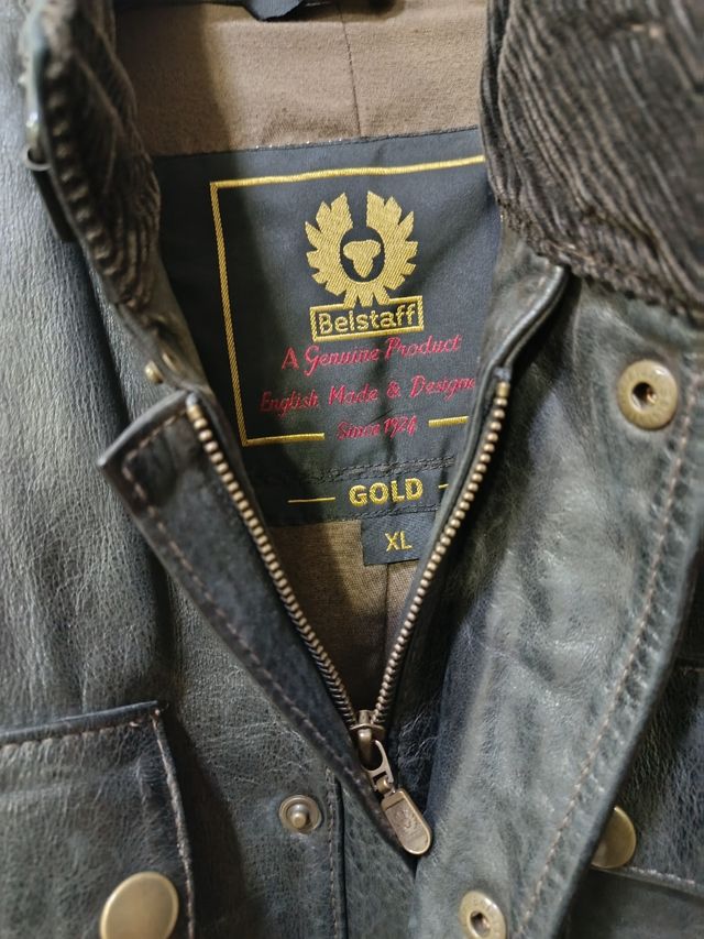 Cazadora de cuero Belstaff marrón oscuro