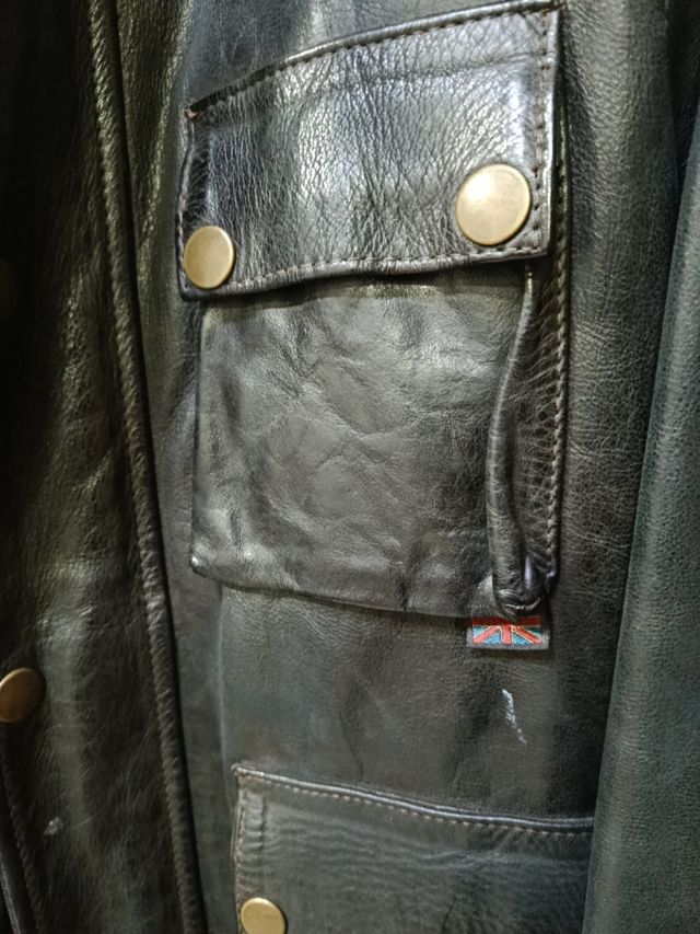 Cazadora de cuero Belstaff marrón oscuro