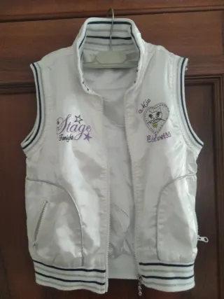 Gilet bambina bianco con ricami