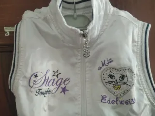 Gilet bambina bianco con ricami