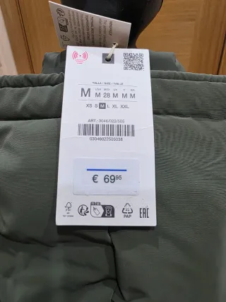 Parka Zara Verde Talla M