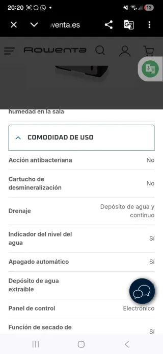 Deshumidificador Rowenta Intense Dry Control