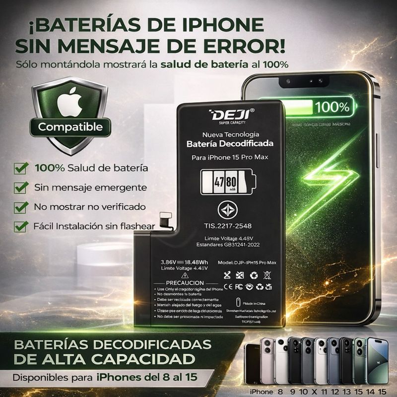 BATERÍA SIN MENSAJE DE ERROR IPHONE APPLE (leer)