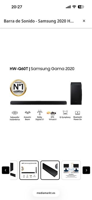Barra de Sonido Samsung HW-Q60T