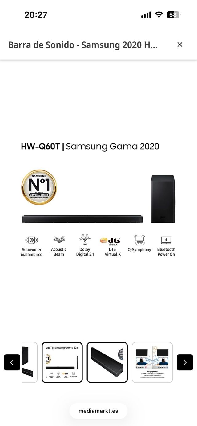 Barra de Sonido Samsung HW-Q60T
