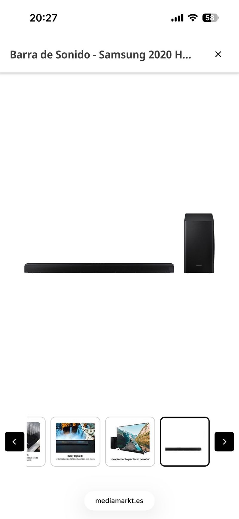Barra de Sonido Samsung HW-Q60T afbeelding 2