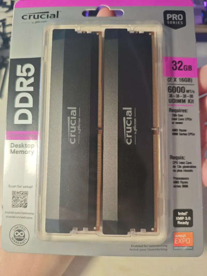 Kit RAM Crucial PRO DDR5 32GB (2x16GB) 6000