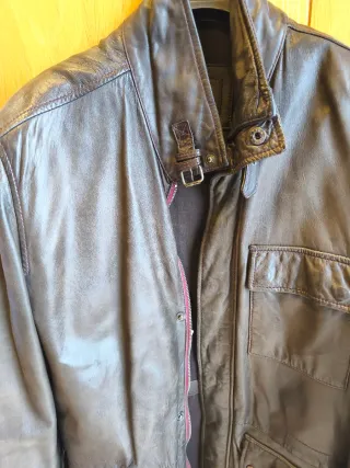 Cazadora piel Massimo Dutti