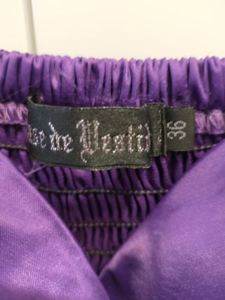 Vestido morado volantes Talla 36