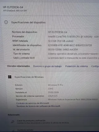 HP Elitedesk G4 Intel Core i5 8th Gen