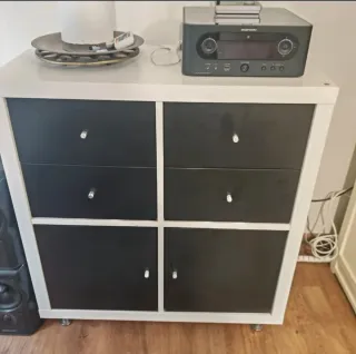 Mueble Kallax Ikea Negro/Blanco Nuevo