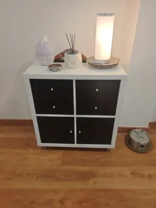 Mueble Kallax Ikea Negro/Blanco Nuevo
