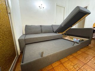 Sofá Cama Gris Tela