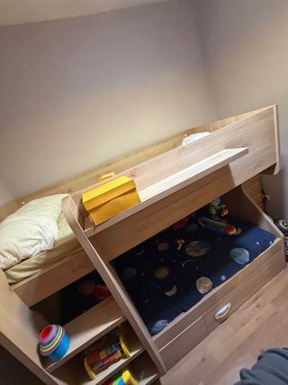 LITERA CAMA NIÑOS Madera con cajones.