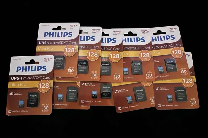 10 Tarjetas Micro SDXC Philips 128GB V30