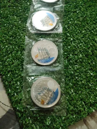 Monedas de Plata con Barco