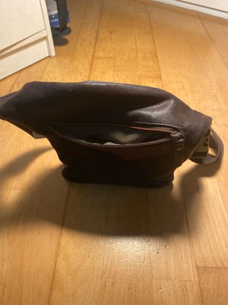 Bandolera Privata Marrón Oscuro y Gris