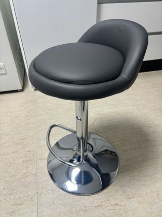 Taburete de diseño gris y plateado 6 unidades