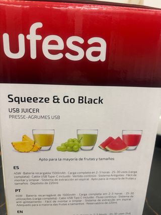 Exprimidor Ufesa Squeeze & Go Negro