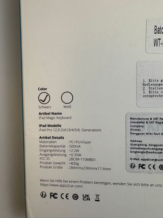 Teclado Mágico iPad Pro 12.9 Negro